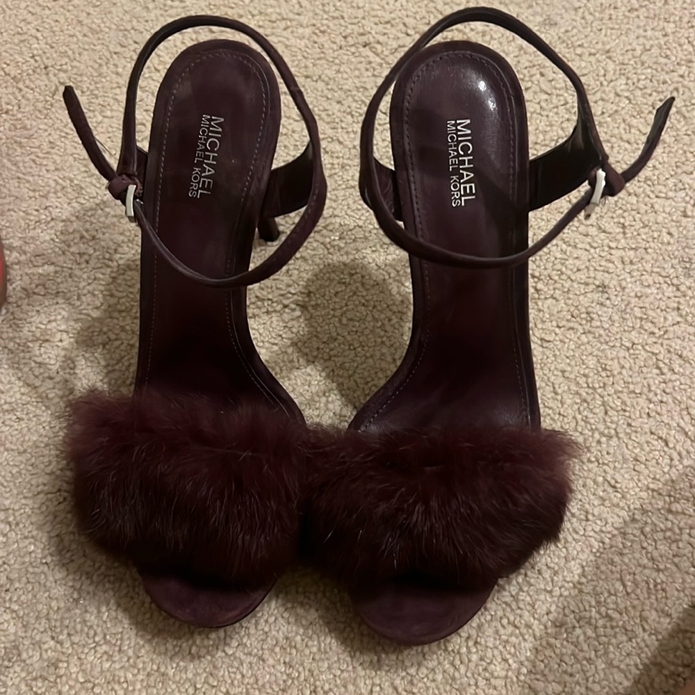 Purple Pom Pom Heels Michael Kors
